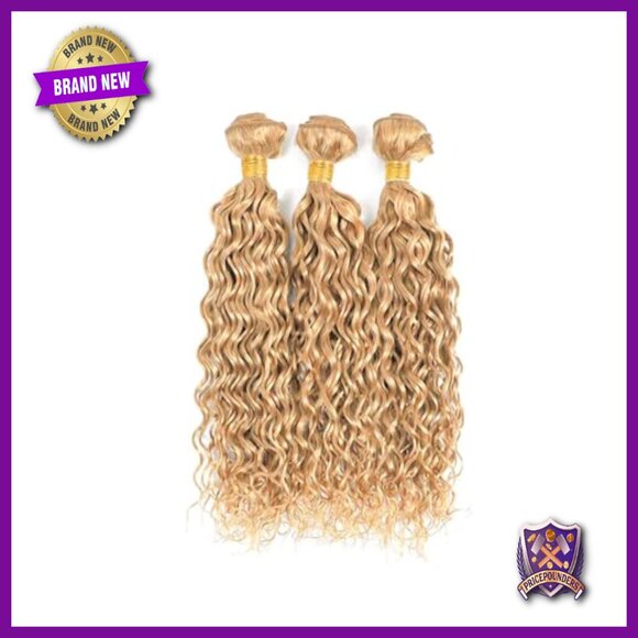 Brazilian Virgin Hair Extensions 12 14 16 Inch Double Weft Water Wave Bundles